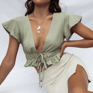 JAMISON REID CROP TOP KHAKI